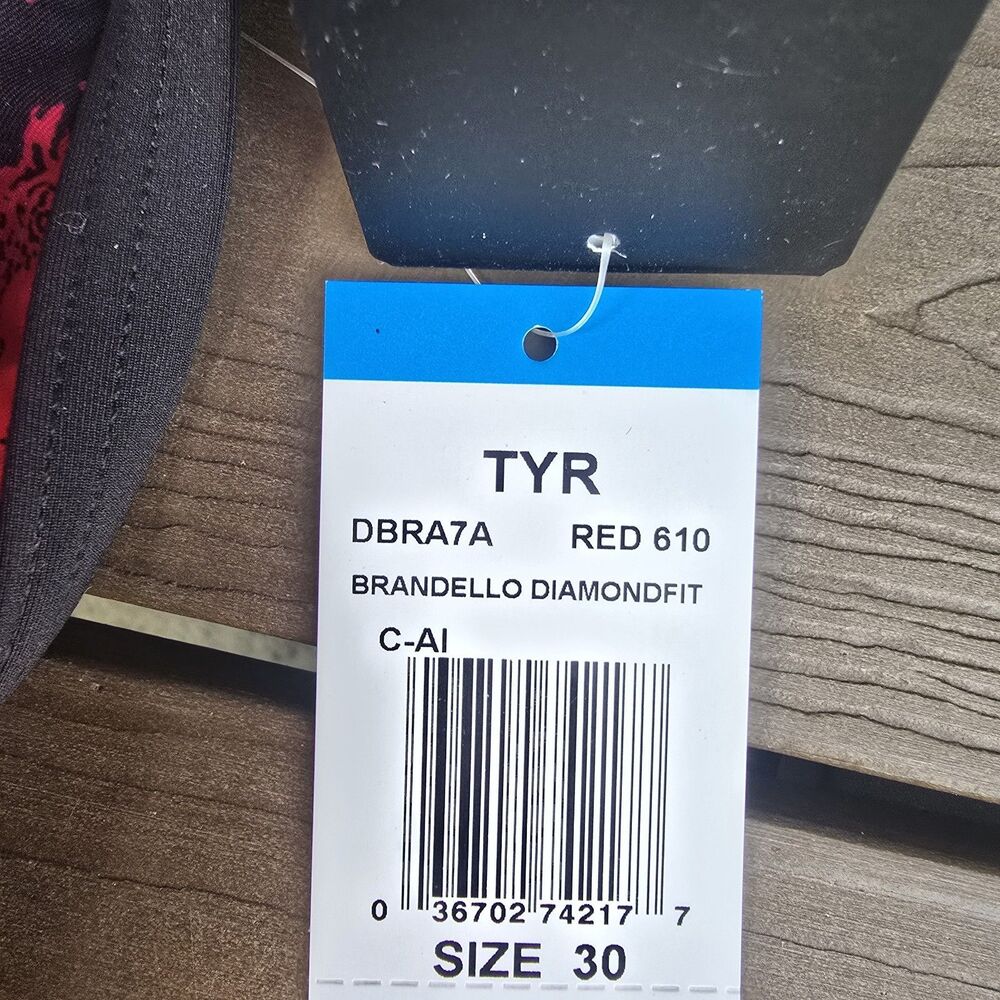 TYR DuraFast Lite Brandello Diamondfit 1 Pc Swim Red Women's Sz 30 New - Picture 3 of 3